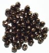 25 8mm Metallic Bronze Ruffled Round Glass Beads